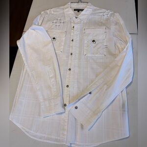 Affliction men’s buttdown white sz large L